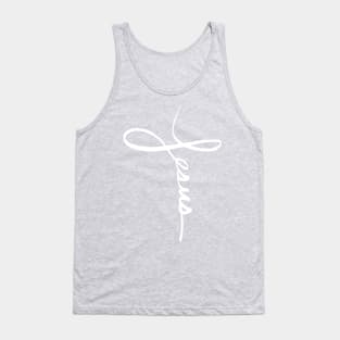 Jesus Handwritten Cross Tank Top